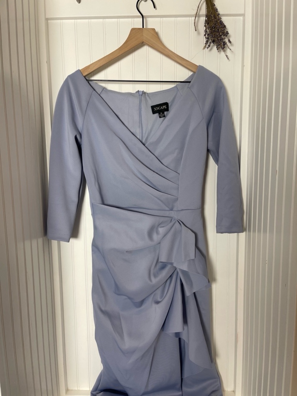 Xscape baby blue -Blue Wrap Detail Midi Dress